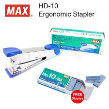 Holds up to 50 standard staples and offers a maximum of 20 sheets stapling capacity. Max Hd 10 Ergonomic Stapler Made In Japan With Free Staple Wire 1 Box Sobrang Tibay Long Lasting Lazada Ph