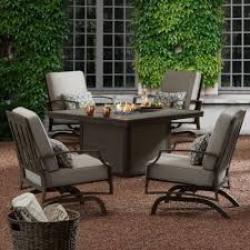Member S Mark Charleston Sunbrella Fire Chat Set Patio Set Patio Furniture Sets Outdoor Furniture Sets