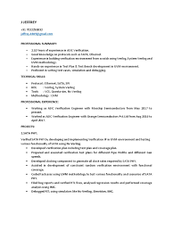 vlsi verification engineer resume
