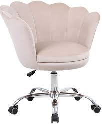 Amazon Com Homefun Velvet Swivel Shell Chair For Living Room Bed Room Modern Leisure Arm Chair Beige Kitche Modern Desk Chair Shell Chair Home Office Chairs