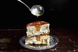 Simplified Tall Fluffy Pancake Stuffed With Cheese Recipe Fluffy Pancakes Food Sweet