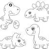 Free printable dinosaur tracing coloring pages. 1