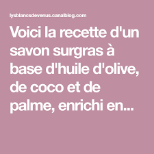 Voici La Recette D Un Savon Surgras A Base D Huile D Olive De Coco Et De Palme Enrichi En Aloe Vera Fragrance Gel