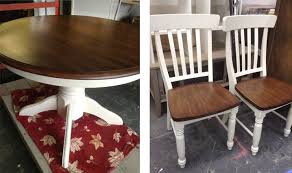 Table And Chairs Topped With A Brown Mahogany And Java Gel Stain Mix Staining Furniture Stained Table Table Makeover