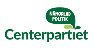 Logotypen består av fyra hjärtan som pekar mot mitten. Lattlasta Nyheter Centerpartiet