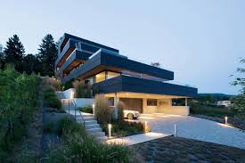 New Terrace House Meilen South Facade Terrace Metal Sheet Lining Glass Balustrade Access Garage Architecture House House Architecture Design Terrace House