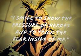 Because i am here! all might is the symbol of peace, so he can get away with statements like this. All Might I Am Here Quote First Impressions My Hero Academia Anime Amino Singing I Wanted You To See Me But For So Long You Were Blind My Location Google Maps