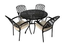Check out our metal garden table selection for the very best in unique or custom, handmade pieces from our outdoor & gardening shops. Cast Aluminium 4 Seater Round Set Grovewell Garden Centres
