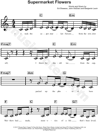 Cifra para ukulele da música supermarket flowers de ed sheeran. Ed Sheeran Supermarket Flowers Sheet Music For Beginners In C Major Download Print Sku Mn0173736