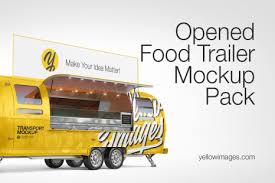 Food Truck Mockup Pack In Handpicked Sets Of Vehicles On Yellow Images Creative Store