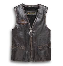 harley davidson mens eagle graphic distressed leather vest slim fit 98078 19vm 000s