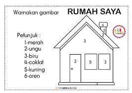 Lembaran Kerja Warna Rumah Saya Prasekolah Kitpramenulis
