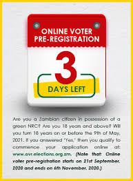 3 Days To Pre Register To Vote Votingsquad Electoral Commission Of Zambia Facebook