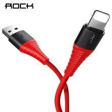 Rock Hola Resistencia A La Traccion Para Cable Usb Para Apple Iphone 7 6x8 Plus 2a Cargador Rapido De Carga De Cable De Datos Y Sincronizacion De 120 Cm 200 Cm
