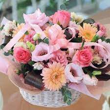 誕生日の花 アレンジメント オンリーピンク lサイズ 翌日配達 フラワーギフト 贈り物 花 宅配 花 アレンジメント エーデルワイス 花