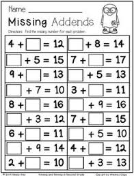 Missing addend worksheets for grade 1 with sums up to 20. Addition Number Sentences