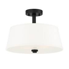 Designers Fountain Studio 15 In 2 Light Matte Black Semi Flush Mount 88511 Mb The Home Depot In 2020 Designers Fountain Semi Flush Mount Lighting Flush Mount Lighting
