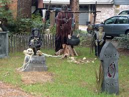 The halloween damask curtains below are somewhat creepy and a little sophisticated. Realistic Halloween Yard Decorations That Will Scare Your Neighbors The Holiday And Party Guide