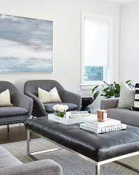 The armen living hope genuine leather upholstered chair is the perfect accent piece for your living room. Black Leather Tufted Bench With Charcoal Gray Accent Chairs Contemporary Living Room