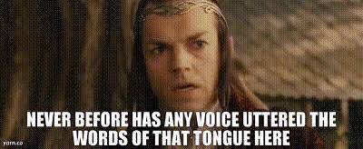 YARN | Never Before Has Any Voice Uttered The Words Of That Tongue Here | The Lord of the Rings: The Fellowship of the Ring (2001) | Video gifs by quotes | 43aed317 | 紗