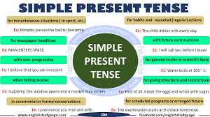 We use the present simple when something is generally or always true. Simple Present Tense English Grammar English Study Page