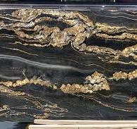 Golden Vein Black Granite Luxury Kitchen Countertop Natural ...