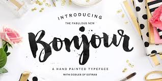 Bonjour Typeface Free Download By Nicky Laatz Tarjeta Tipografia Bonjour