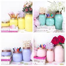 Diese Schone Lila Handgemalte Glaser Wird Auf Ihrem Schreibtisch Atemberaubend Aussehen Sie Nutzen Sie Um Zu Speiche Love Decorations Painted Jars Mason Jars