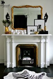 Black And White Fireplace Fireplace Black White Gold Decor Home Trendy Living Rooms Living Room White