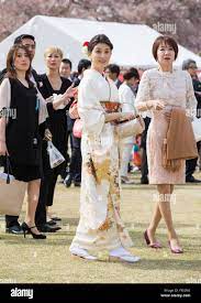 Tokyo, Japan. 9th Apr, 2016. Manami Hashimoto (C) arrives at Japan's Prime  Minister Shinzo Abe's cherry blossoms viewing party along with various  Japanese show business talents at Shinjuku Gyoen park. © AFLOAlamy