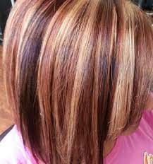 Blonde highlights will always be a classic when it comes to hair colors. Chocolate Brown Caramel Blonde And Copper Highlight Lowlight Mix Hair Color Short Hair Highlights Brown Hair With Highlights Hair Highlights