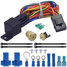 The only drawback is that the wiring is small gauge/diameter and so has restrictions on how many watts/baseboard heaters it can. Amazon Com American Volt Electric Radiator Fan Thermostat Wiring Relay Switch Temperature Sensor Kit 3 8 Npt 190 F On 175 F Off Automotive