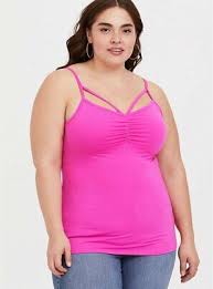 Torrid Womens Neon Pink Strappy Ruched Foxy Cami Top Shirt Plus Size 2 18 20 Ebay