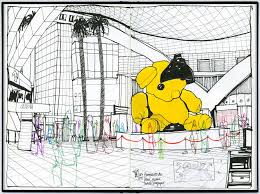 Doha Airport Art Bear Sketch Doha