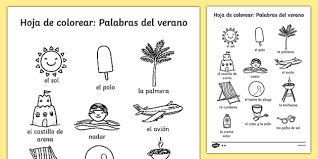 The two most used words in spanish, no matter what the royal academy of the spanish language may say (and many others) are the most frequently words used, based on movie subtitles: Summer Differentiated Words Colouring Sheet Spanish