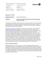 Under ontario's reopening act, the province allowed for the resumption of multiple outdoor recreational activities this past weekend. Https Town Minto On Ca Content Residents Covid 19 Memorandum To Municipal Caos Clerks Enforcement And Amendments U Pdf