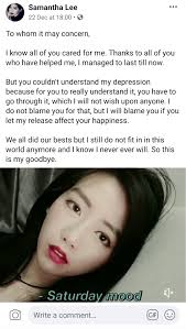 COCONUTS: Before taking her life, Singaporean singer appealed for mental  health care