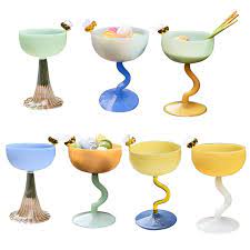Glass Dessert Bowls 7 Oz Colored