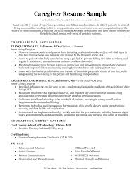 caregiver resume sample & writing tips