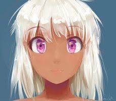 Dark Skin White Hair And Purple Eyes White Hair Dark Skin Skin Drawing Dark Skin