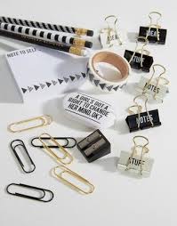 Alice Scott Black White And Gold Stationary Set Organization Cute Office Supplies White And Gold Decor Cute Office Supplies White Gold Office