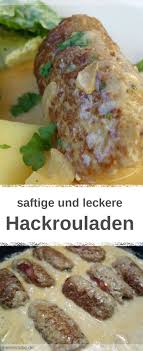 Hackfleischrouladen Mit Sahne Zwiebel Sauce Meinestube Rezept Rezepte Fleisch Gerichte Gerichte Mit Hackfleisch
