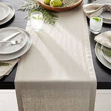 Helena Dark Natural Linen 90 Table Runner Reviews Crate And Barrel Linen Table Runner Table Runners Barrel Table