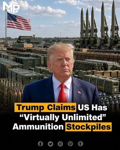 📍 US President Donald Trump says claims that Washington is running low on munitions are 'not true' ⚠️ Trump says US has 'more munitions than we could ever possibly think of using'