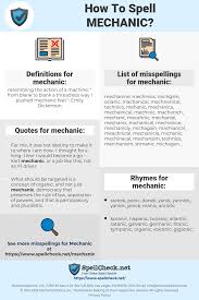How To Spell Mechanic And How To Misspell It Too Spellcheck Net
