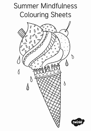Summer Camp Coloring Page New Mindfulness Coloring Pages Kids In 2020 Ice Cream Coloring Pages Mindfulness Colouring Summer Coloring Pages