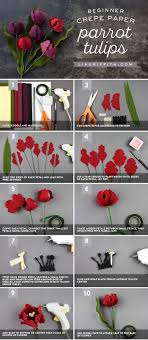 First, they are much more durable, do not wilt and retain their form and appearance for a long time. Beginner Crepe Paper Parrot Tulips Paper Flowers Diy Paper Flowers Paper Flower Tutorial