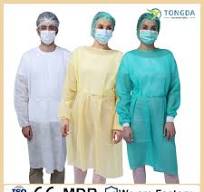 OEM Customized Disposable Non Woven Isolation Gown Elastic or Knitted Cuff