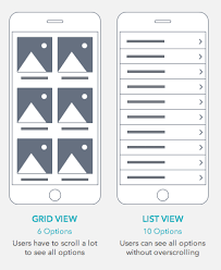 List Vs Grid View When To Use Which On Mobile Grid Design Thinking App Design