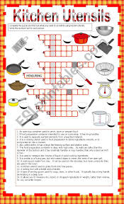 Is a kitchen utensil used for turning food while cooking. Kitchen Utensils Crosswords Esl Worksheet By Anna P